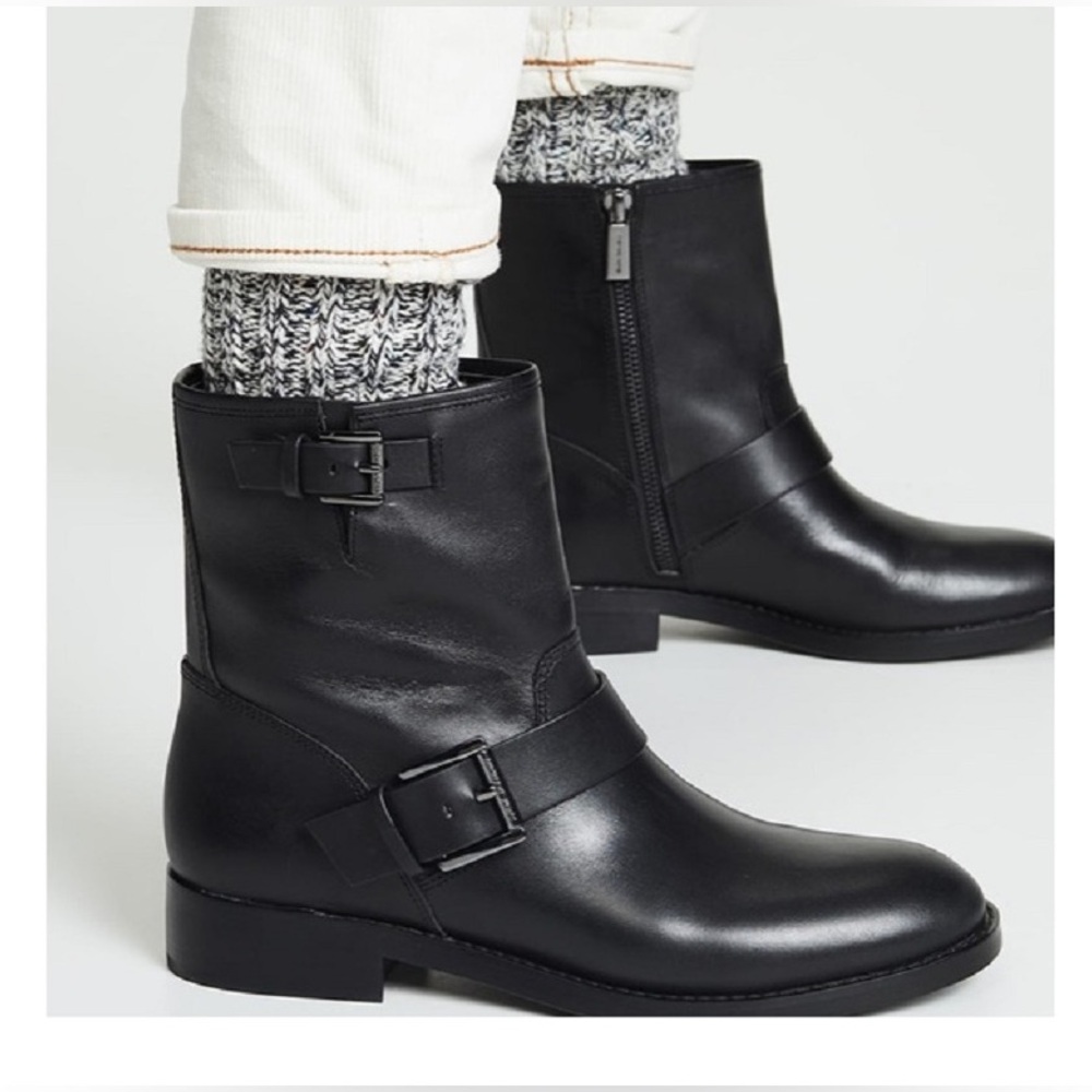 Michael Kors Reeves Leather Moto Boots